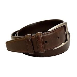 Ermenegildo Zegna Vintage Brown Leather Men's Big & Tall Belt - Size 46